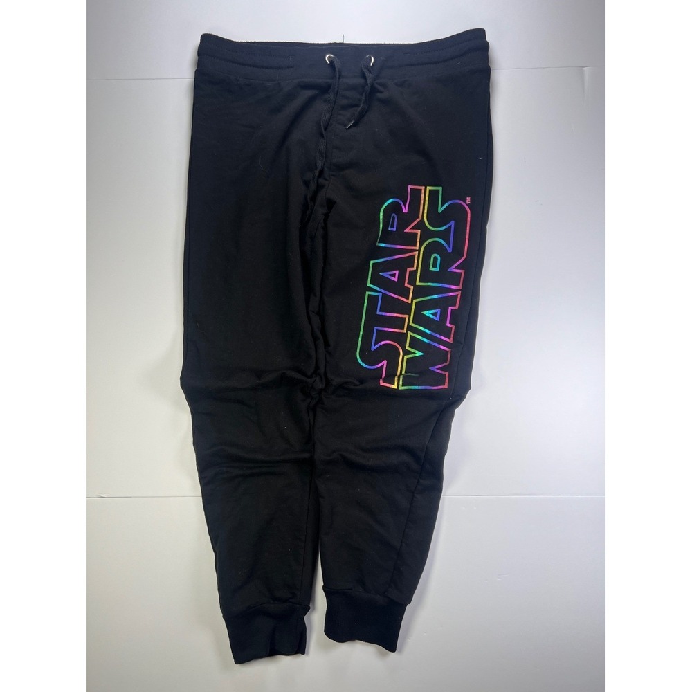 Star Wars Joggers XL Black Rainbow Gradient Logo Graphic Sweatpants RN71868